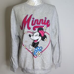 Disney Gray Minnie Mouse Sweatshirt, Size M